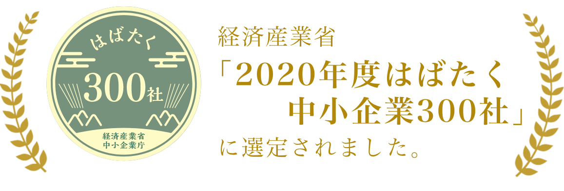 経済産業省 ｢2020年度はばたく中小企業300社｣ に選定されました。
